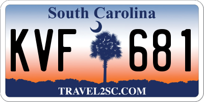 SC license plate KVF681