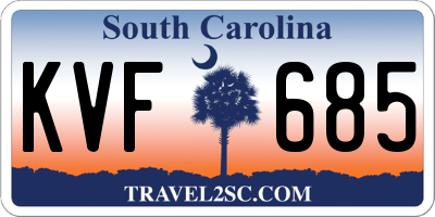 SC license plate KVF685