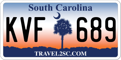 SC license plate KVF689