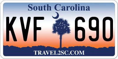 SC license plate KVF690