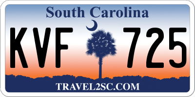 SC license plate KVF725