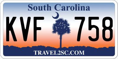 SC license plate KVF758