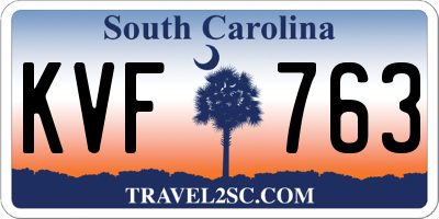 SC license plate KVF763