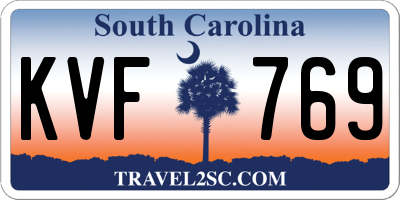 SC license plate KVF769