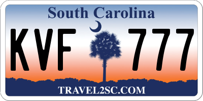 SC license plate KVF777