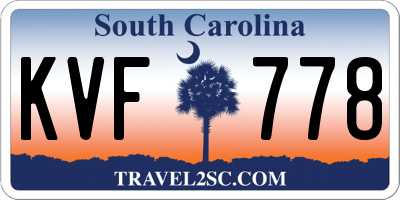 SC license plate KVF778