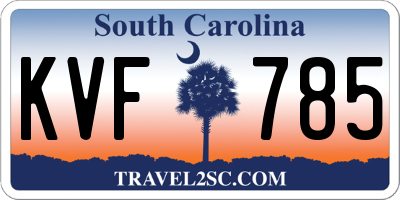 SC license plate KVF785