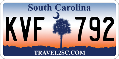 SC license plate KVF792