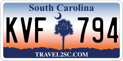SC license plate KVF794