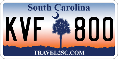 SC license plate KVF800
