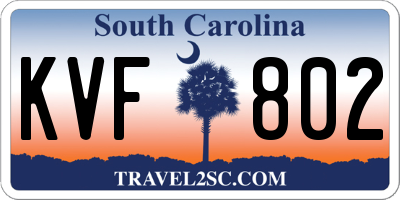 SC license plate KVF802