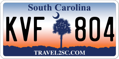 SC license plate KVF804