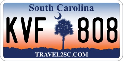 SC license plate KVF808