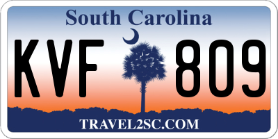 SC license plate KVF809