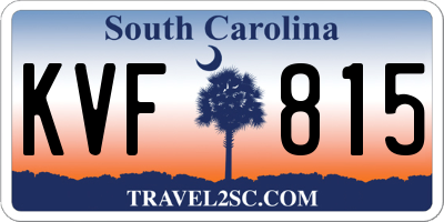 SC license plate KVF815