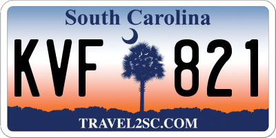 SC license plate KVF821