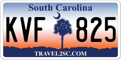 SC license plate KVF825
