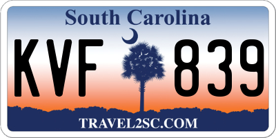 SC license plate KVF839