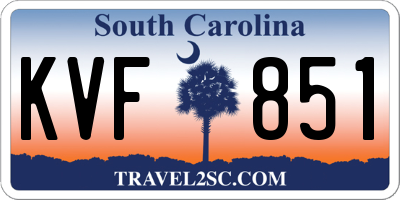SC license plate KVF851