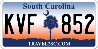 SC license plate KVF852