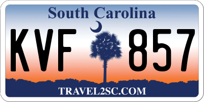 SC license plate KVF857