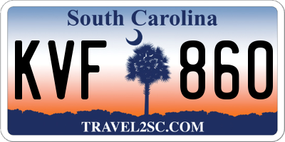 SC license plate KVF860
