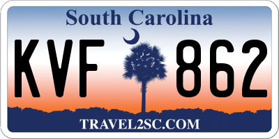 SC license plate KVF862