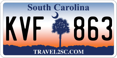 SC license plate KVF863