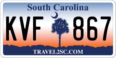 SC license plate KVF867
