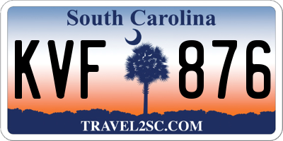 SC license plate KVF876