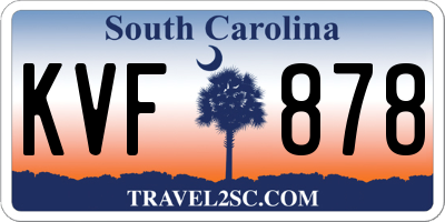 SC license plate KVF878