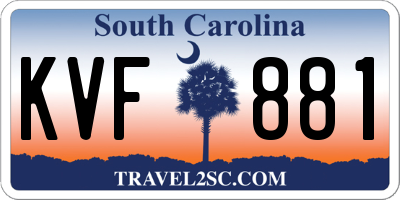 SC license plate KVF881