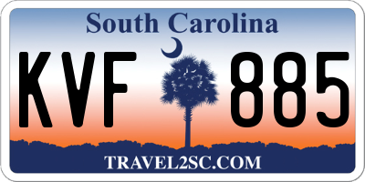 SC license plate KVF885