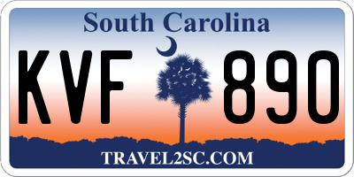 SC license plate KVF890