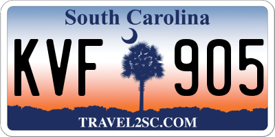SC license plate KVF905