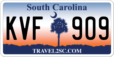SC license plate KVF909