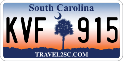 SC license plate KVF915