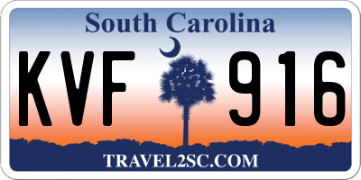 SC license plate KVF916