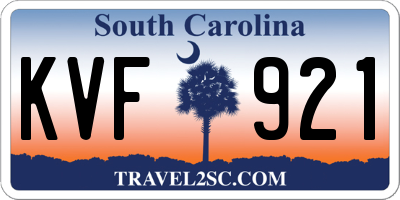 SC license plate KVF921