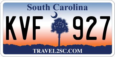 SC license plate KVF927