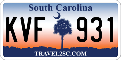 SC license plate KVF931