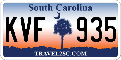SC license plate KVF935
