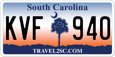 SC license plate KVF940