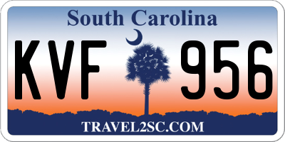 SC license plate KVF956