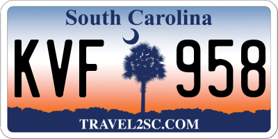 SC license plate KVF958