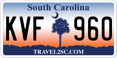SC license plate KVF960