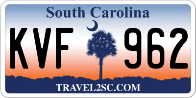 SC license plate KVF962