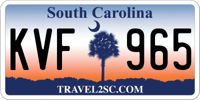 SC license plate KVF965