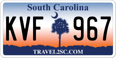 SC license plate KVF967