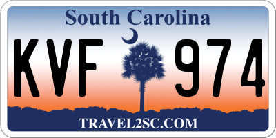 SC license plate KVF974